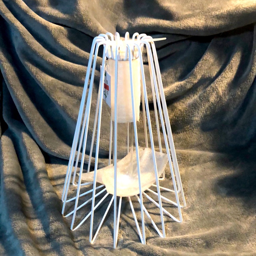 Unique wire decor with glass center for flowers